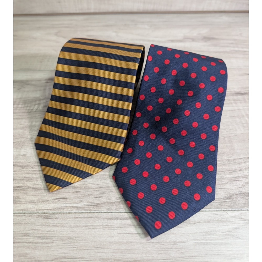 Lot of 2 BROOKS BROTHERS men's ties ALL Silk Made in USA Variety Of Patterns